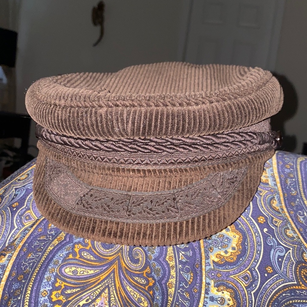 old Prince Heinrich cap in brown in excellent condition. 54cm cotton